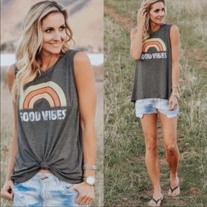 GOOD VIBES SLEEVELESS TOP
